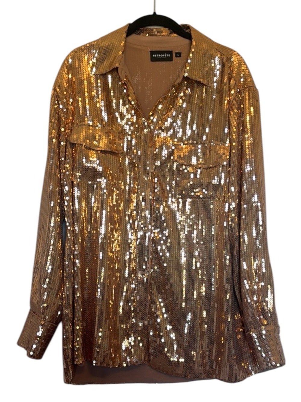 Retrofête Carlotta Gold Sequin Top